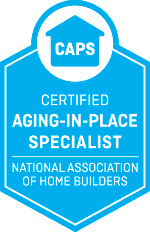 Blue Hex CAPS - Certified Aging in Place Specialist CAPS National Association of Home Builders Seal